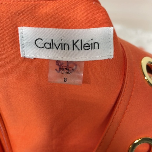 NWT Calvin Klein Fit and Flare Dress with Gold Grommets - Picture 9 of 13